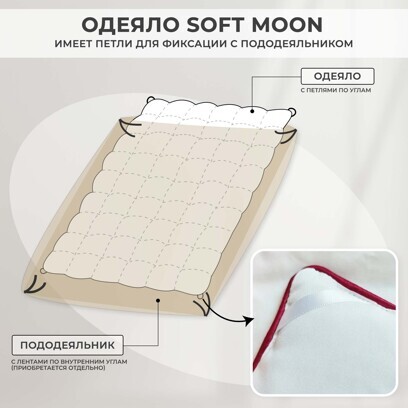 Одеяло Soft Moon Всесезонное SM001 красный кант 150*210 см