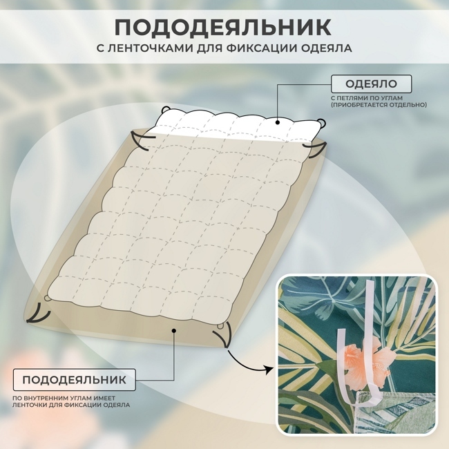 Комплект постельного белья Люкс Сатин 100% хлопок на резинке AR372